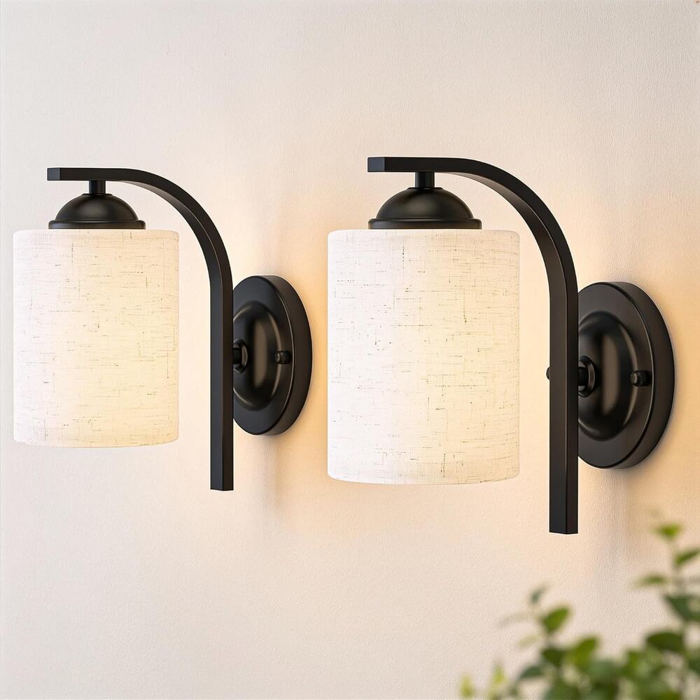 Modern Black Bathroom Wall Sconce Vanity Light Fixture Over Mirror